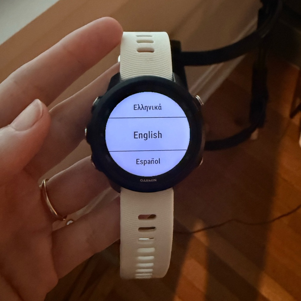 Garmin Forerunner 245 with white band